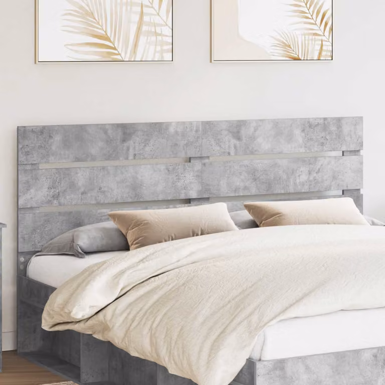 Testiera per letto moderna vidaXL in legno ingegnerizzato, Grigio cemento