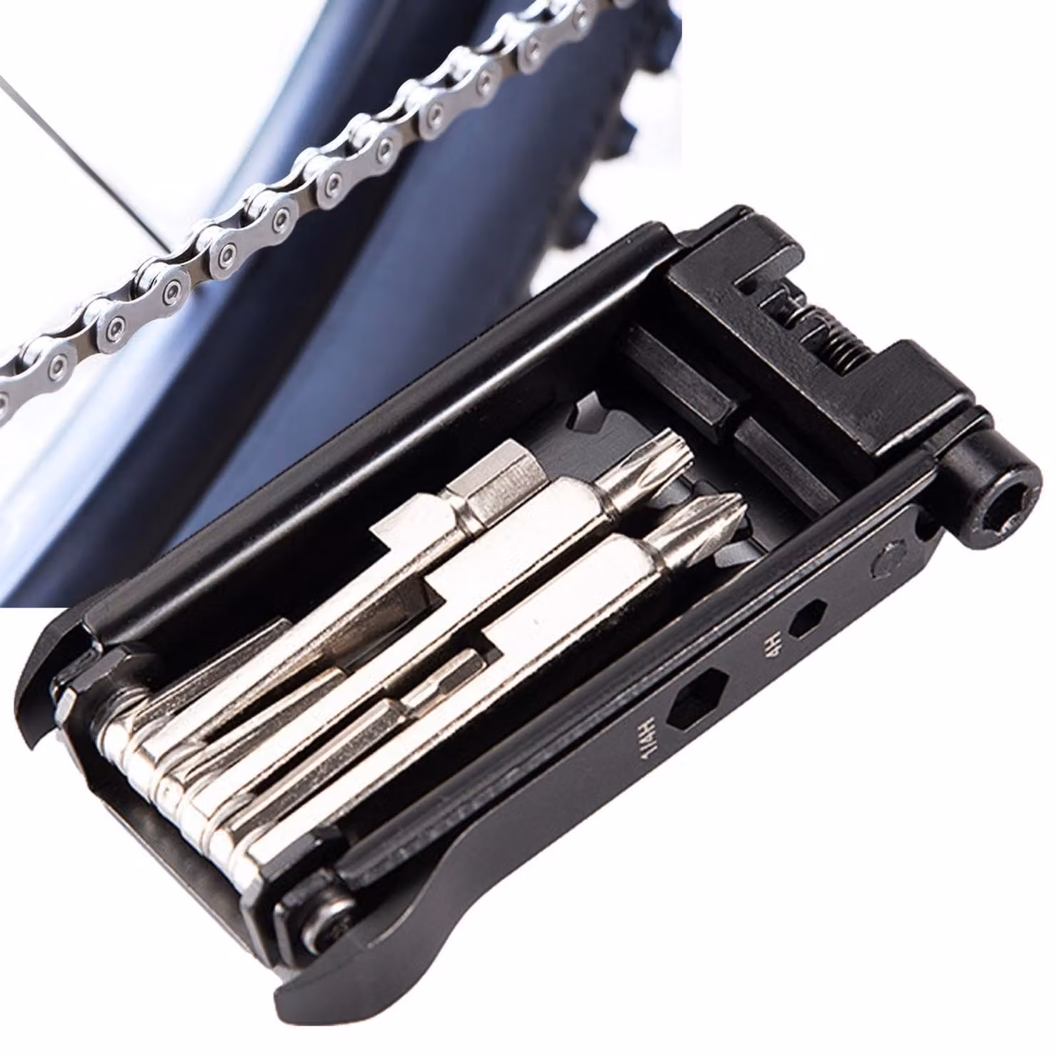 Set di strumenti multifunzione per la riparazione di biciclette, 23 in 1