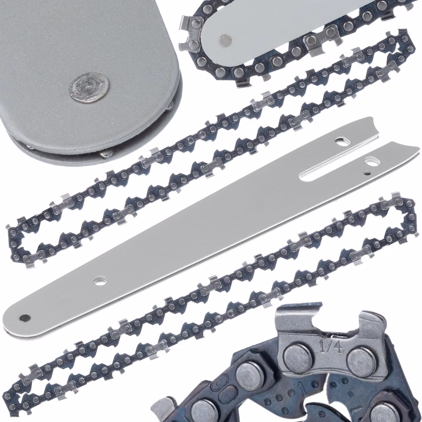 Rosfix Set Bar 6" + 2x Catena - Mini Barra Guida per Motosega 18,5 cm, 1/4" 37DL | Accessori per Motosega a Batteria