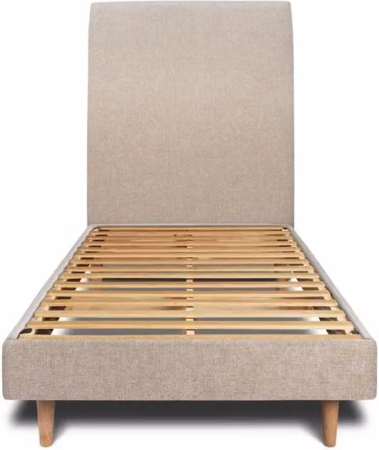 Letto 90x200 cm con testata imbottita - Tessuto Tela opaca
