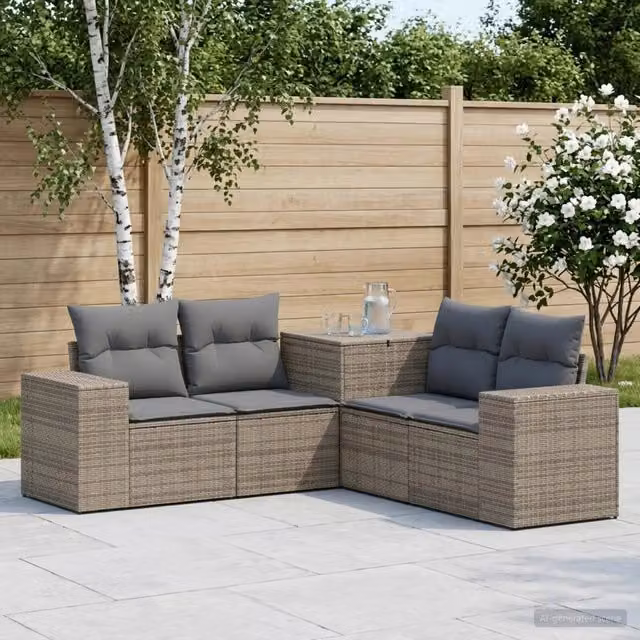 Set di divani 5 pz Grigio e Grigio Scuro 200 x 200 x 85 cm 3447920