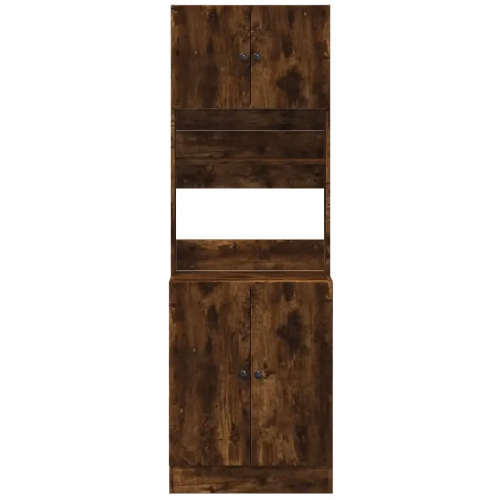 Mobile da cucina moderno HELLOSHOP26 in legno composito marrone con ante a battente e cassetti L/P/H: 60 x 50 x 180 cm – 2