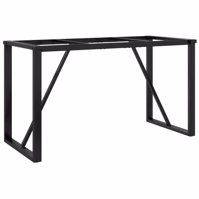 Gambe per tavolo da pranzo a forma di O in metallo nero stile industriale HELLOSHOP26 L: 120 cm, P: 60 cm, H: 73 cm