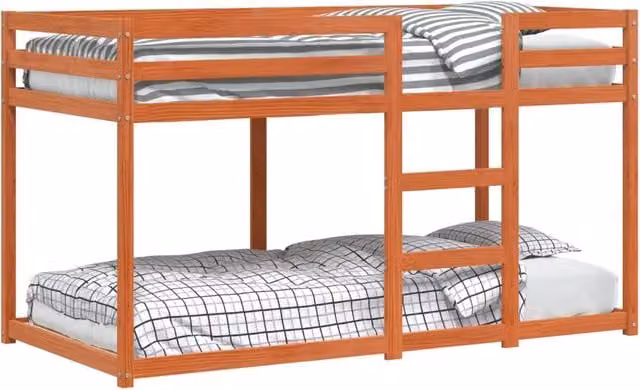 Letto singolo | Letto per adulti | Letto a Castello Marrone Cera 90x190 cm in Legno di Pino