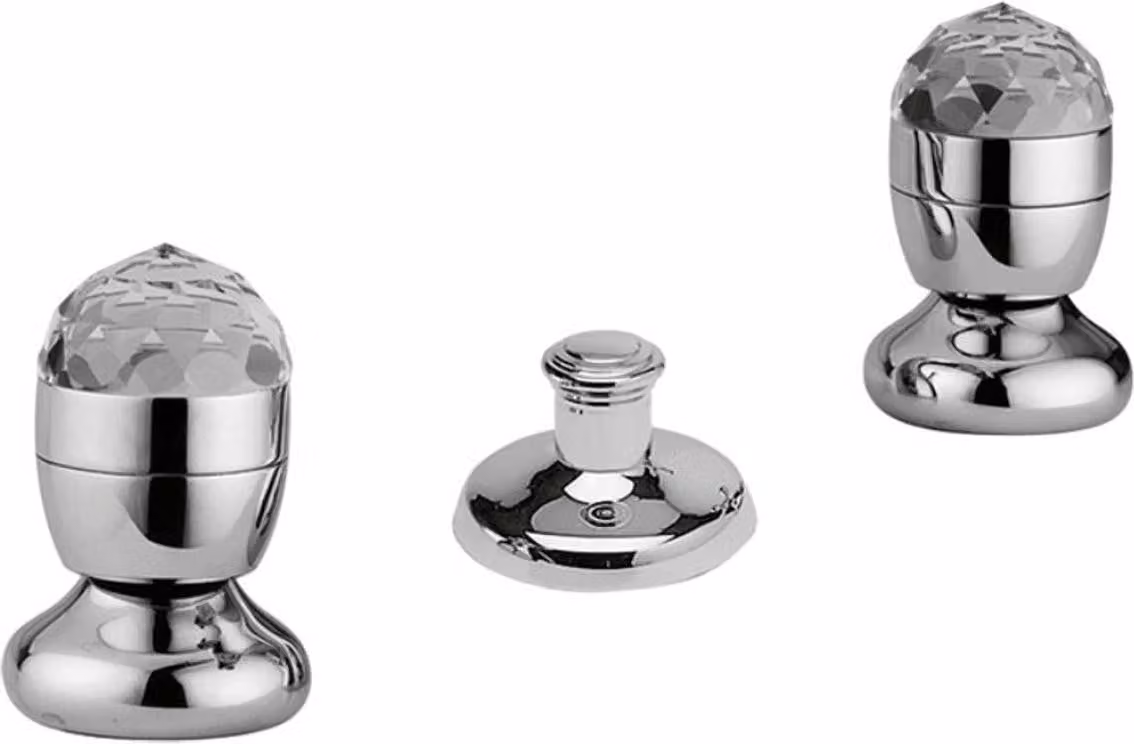 Rubinetti per vasca Bidget miscelatore a tre fori scarico argento - Accessori bagno Italy