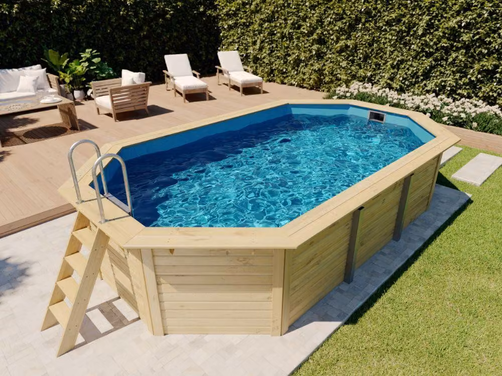 Piscina in legno Karibu modello X4 Piscina in legno, naturale