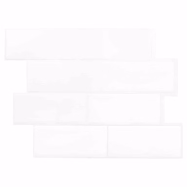 Set di 50 piastrelle effetto subway vidaXL, colore bianco, in poliuretano e PET, 29 x 21 cm