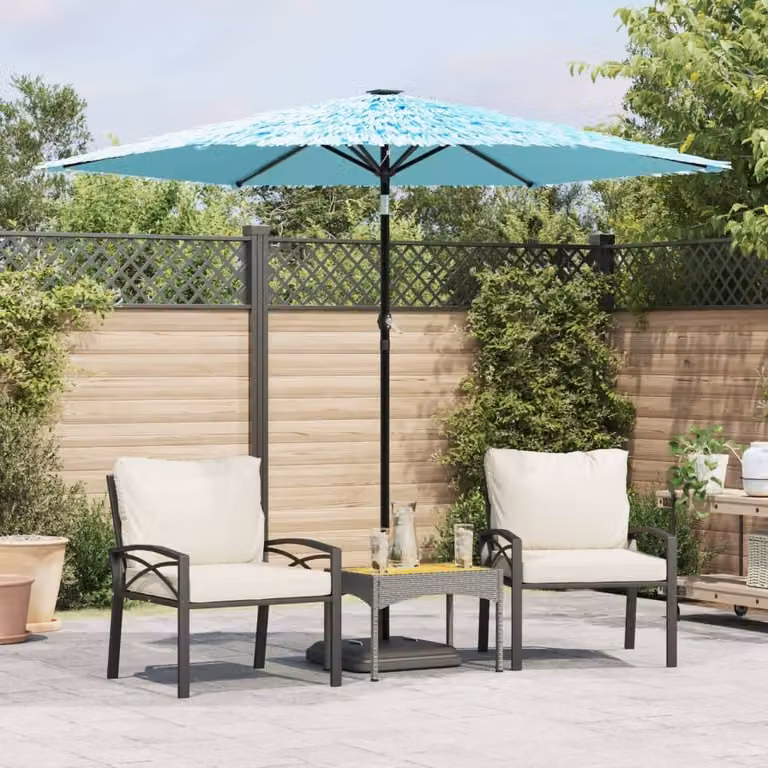 Maison Exclusive - Ombrellone con palo in acciaio, colore blu, dimensioni 268x268x226 cm