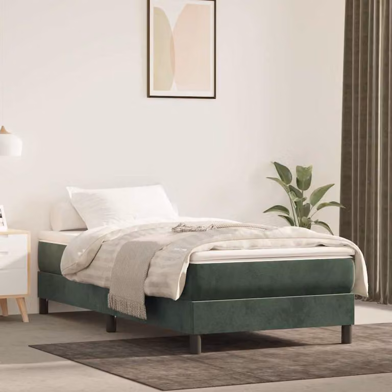 Materasso Ibrido vidaXL in Velluto Verde con Rivestimento Rimovibile L: 190 cm, P: 90 cm, H: 20 cm