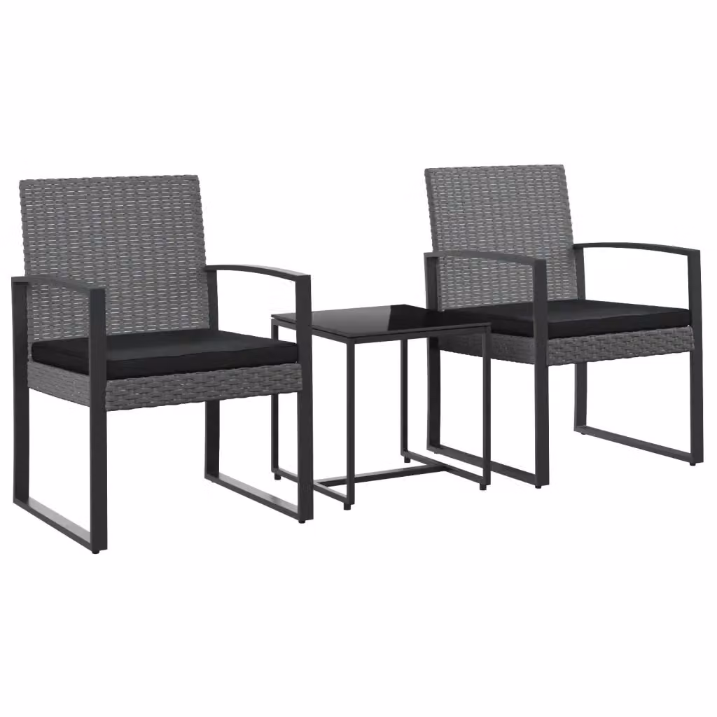 Set da pranzo da giardino moderno vidaXL in metallo e vetro color antracite – 2