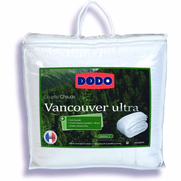 DODO Couette temp�r�e 300gr/m� VANCOUVER 220x240 cm blanc