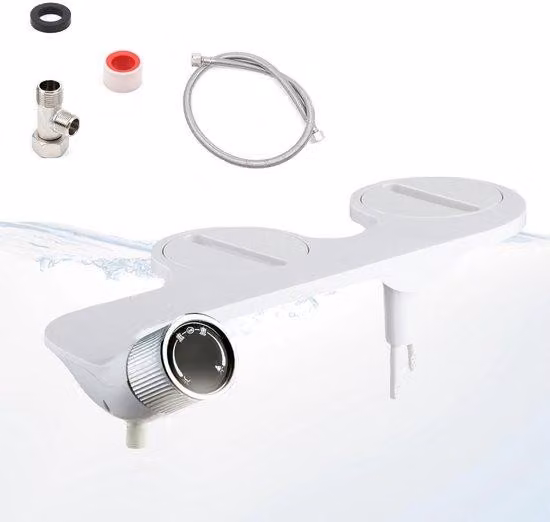 Accessorio per bidet con funzione di autopulizia - Pressione dell'acqua regolabile - Adatto per WC con attacco da 136-200 mm - Design ultra-sottile - Robusta struttura in ABS - WC con funzione doccia