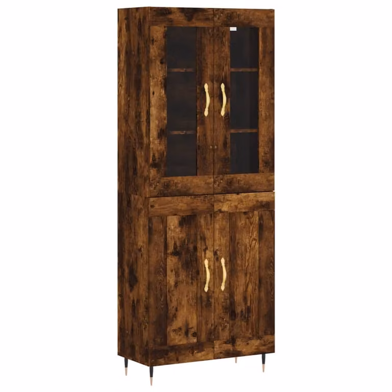 Credenza Rovere Fumo 69,5x34x180 cm in Legno Multistrato