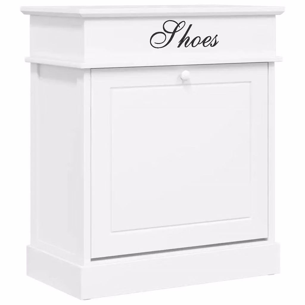Scarpiera bianca vidaXL in legno laccato con scomparti basculanti L: 50 cm, P: 28 cm, H: 58 cm – 2