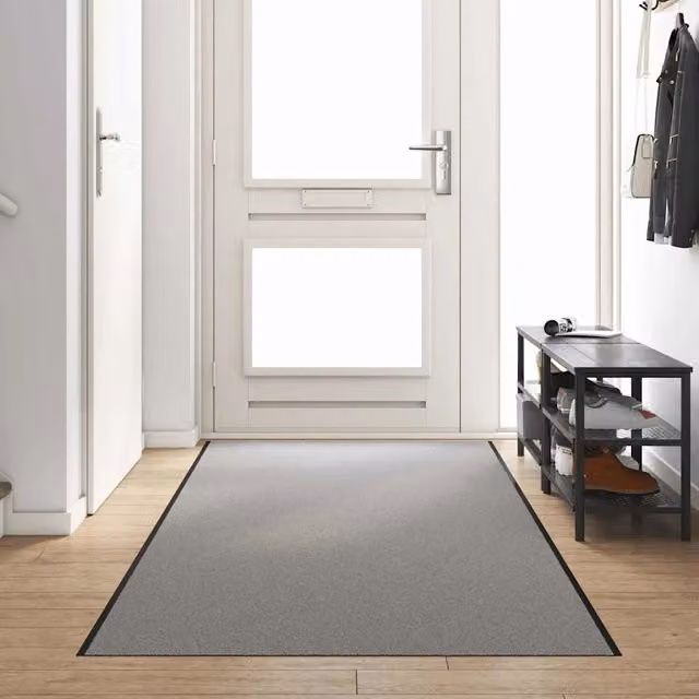 Tappetino moderno rettangolare vidaXL Grigio e Nero in 100% Poliammide L: 120 cm, P: 400 cm