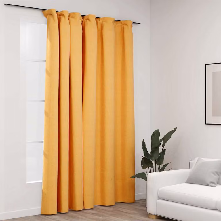 Tenda Oscurante con Effetto Lino vidaXL, Colore Giallo, L: 290 cm, H: 245 cm