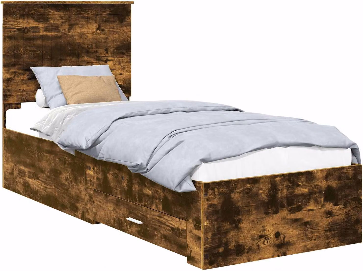 Struttura del letto Rovere Affumicato e Argento 70 x 190 cm