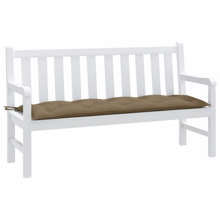 Cuscino per panca da giardino vidaXL in tessuto resistente ai raggi UV, colore beige/grigio/bianco, L 150 x P 50 x H 7 cm