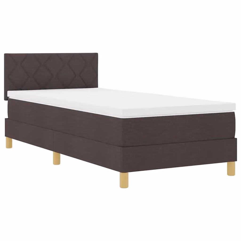 Letto moderno vidaXL in tessuto marrone con illuminazione LED sottostante, porta di ricarica USB e cassetti, L/P/H: 90 x 190 x 93 cm – 2
