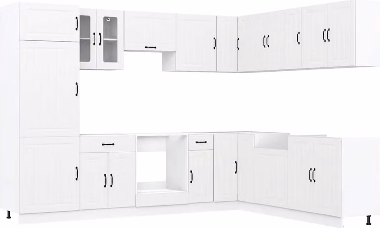 Set Mobili da Cucina 14 pz Lucca Bianchi Legno Multistrato