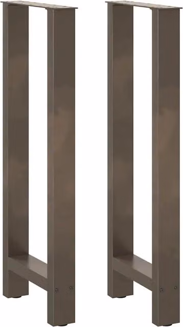 Set di 2 gambe regolabili per tavolo da bar in acciaio naturale, design moderno, H: 100 cm, L: 50 cm – 1