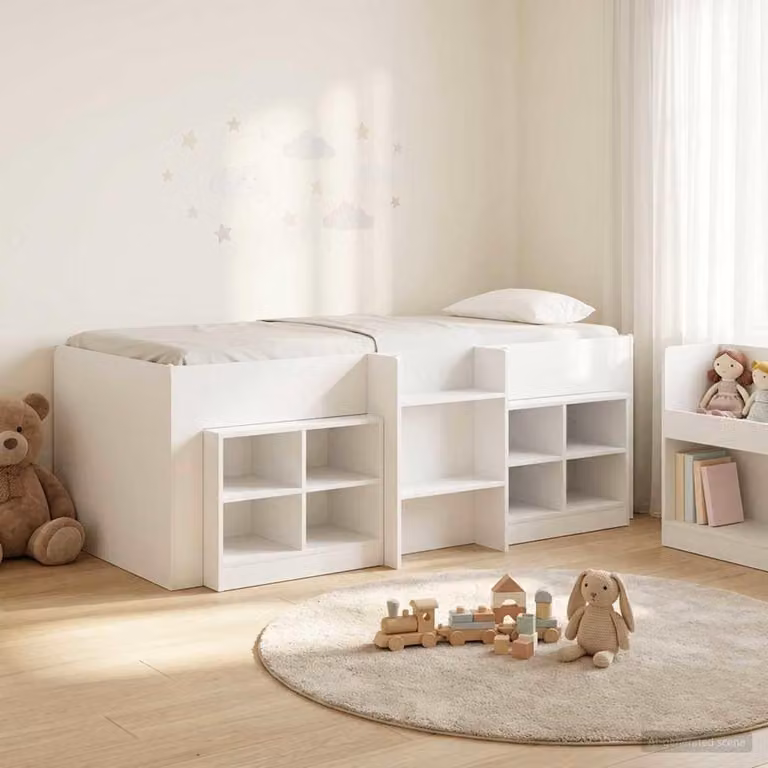 Maison Exclusive - Letto a soppalco con armadio, 3 pezzi, bianco, realizzato in legno composito