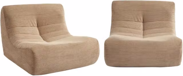 Divano modulare velluto sottovuoto e compresso, 2 posti, beige scuro