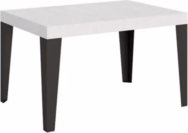 Tavolo allungabile 130/234x90 cm Flame colore bianco frassino gambe antracite