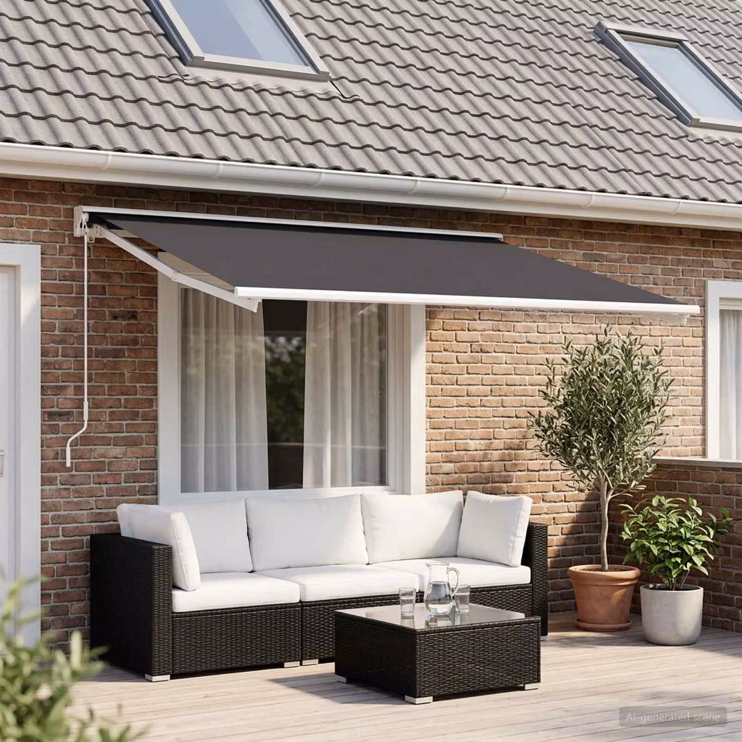 Telo di ricambio per tenda da sole vidaXL in poliestere, Antracite, L: 450 cm x P: 350 cm