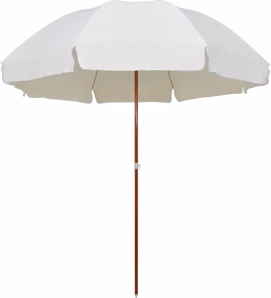 Maison Exclusive - Ombrellone con palo in acciaio, 300 cm, colore sabbia e bianco
