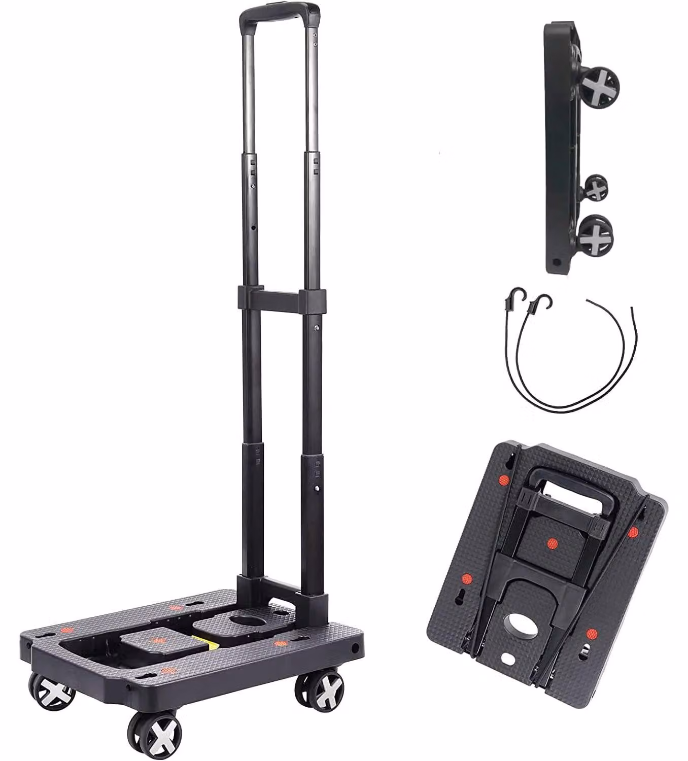 Omgoods - Carrello pieghevole con maniglia estendibile e capacità di carico di 50 kg