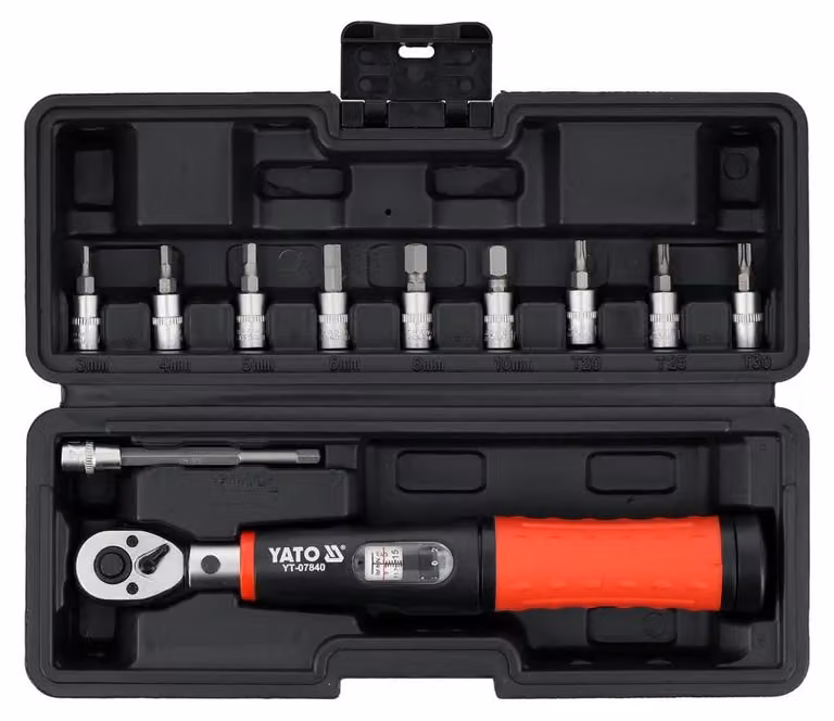 Set di chiavi dinamometriche YATO, 1/4", da 5 a 25 Nm, 11 pezzi