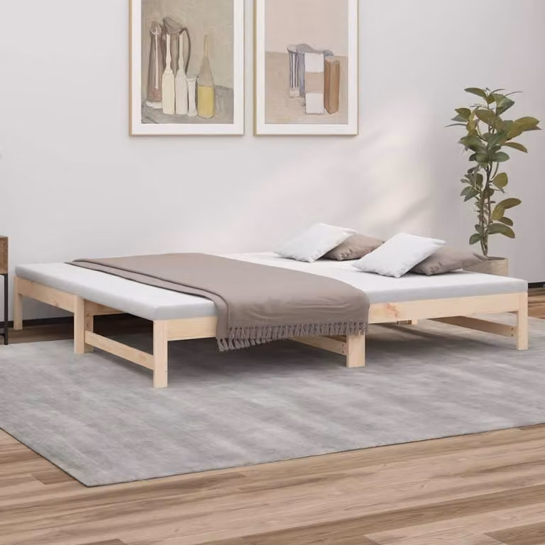 Divano letto - Letto a scomparsa - Letto aggiuntivo - Divano letto con cassetto - Divano letto per piccoli spazi - Realizzato in legno massello di abete