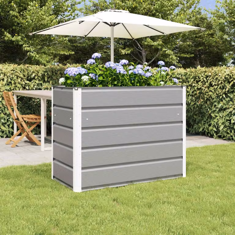 Fioriera vidaXL in acciaio zincato grigio L: 100 cm, P: 50 cm, H: 77 cm