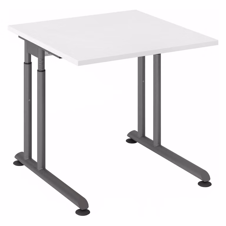 HAMMERBACHER ZS08 höhenverstellbarer Schreibtisch weiß quadratisch