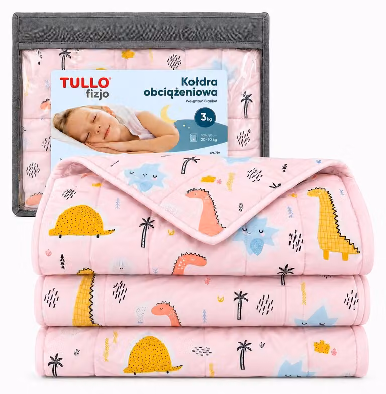 Coperta sensoriale ponderata da 3 kg, colore rosa / Tullo