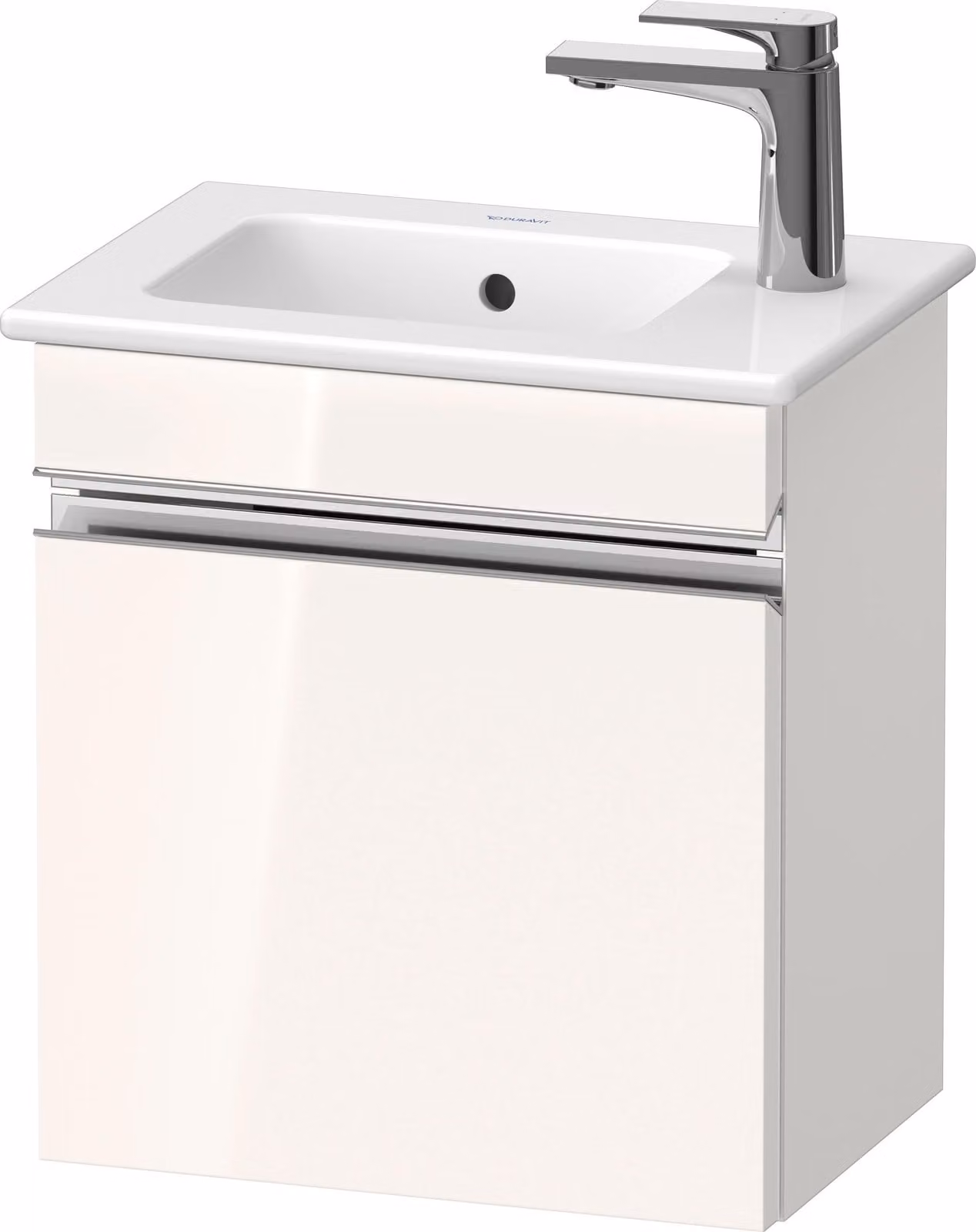 Duravit Sivida bâti-support pour lavabo, charnières à gauche, poignée profilée chromée, 400x287x443mm, pour ME by Starck, SV4642L10220000, SV4642L10220000