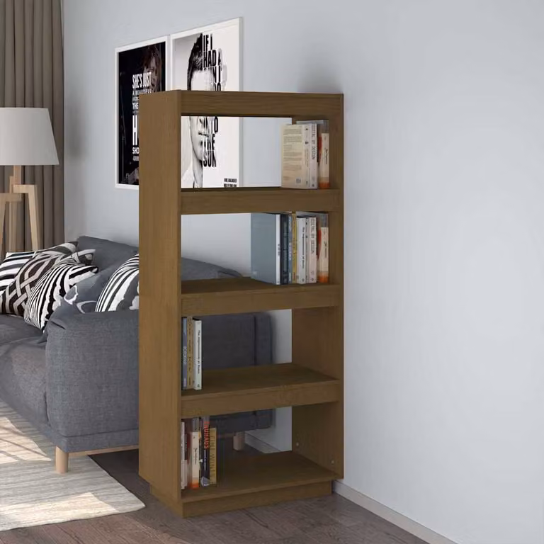 Libreria/Divisorio vidaXL in Massello di Pino Colore Ambra L: 60 cm, P: 35 cm, H: 135 cm