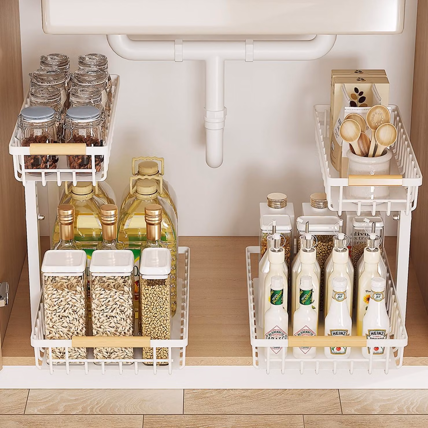 Organizzatore sottopensile con ruote, ideale per cucina e bagno