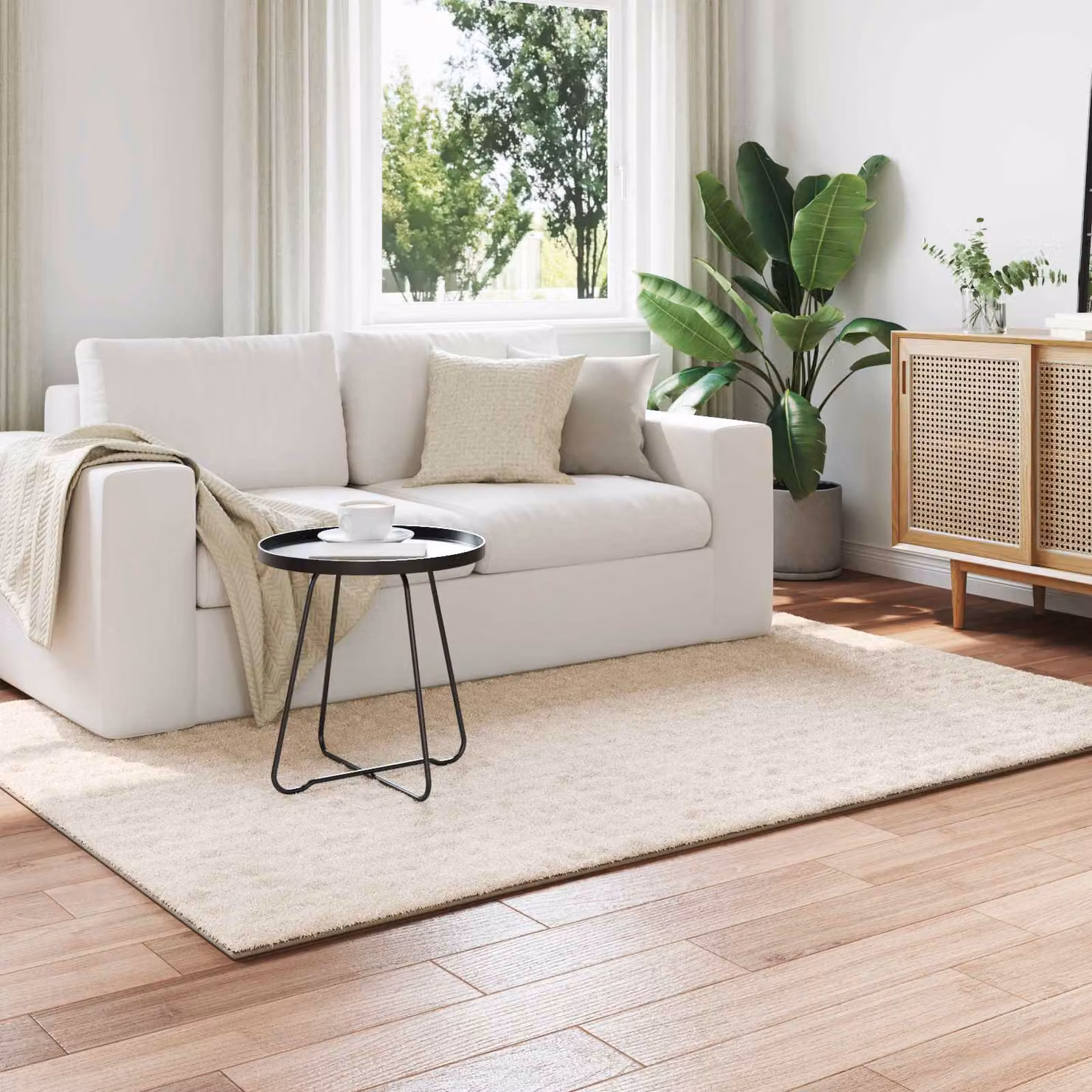 Tappeto per area vidaXL SIROLO beige in poliestere, L 200 x P 140 cm