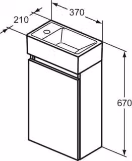 IDEAL STANDARD R0579Y8 Set di mobili Eurovit+ HWB li.37cm Schw.