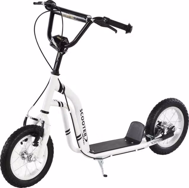 Monopattino per Bambini ¨C Xylo ¨C 12 pollici con freno a mano e manubrio regolabile bianco
