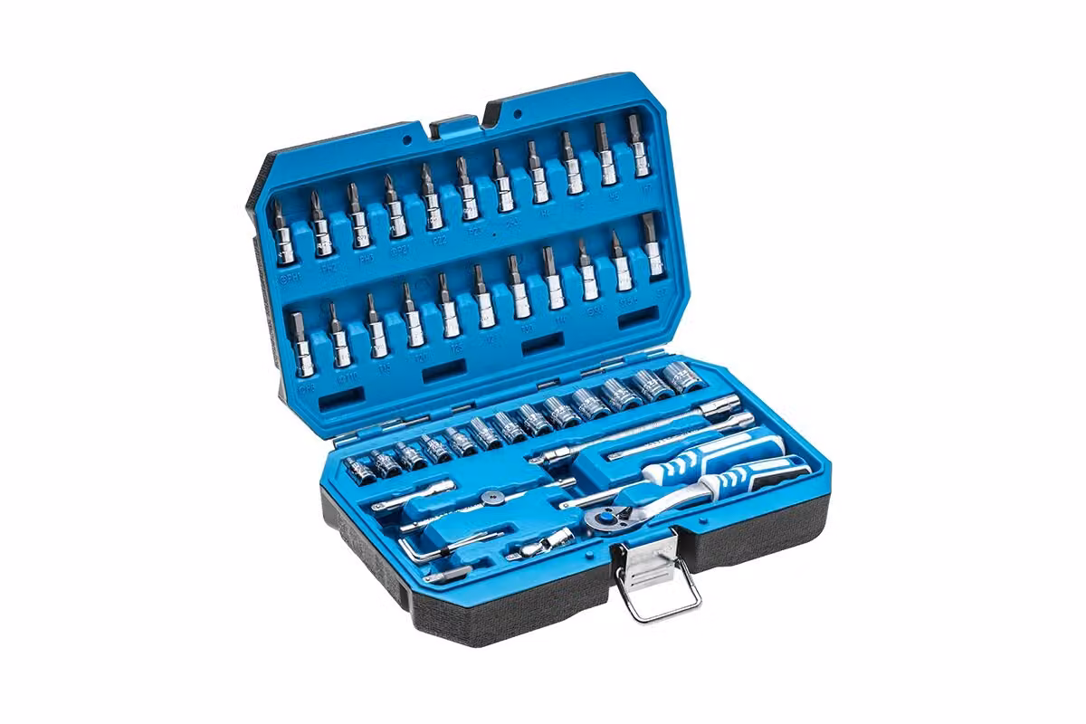 Högert Set di valigette per utensili da 46 pezzi in acciaio al CrV 1/4"