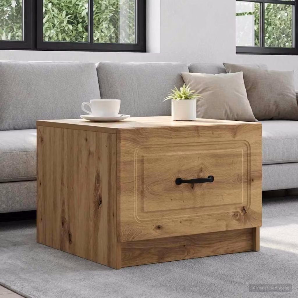 Maison Exclusive - Tavolino Artisan in rovere 49 x 50 x 37 cm in materiale derivato dal legno