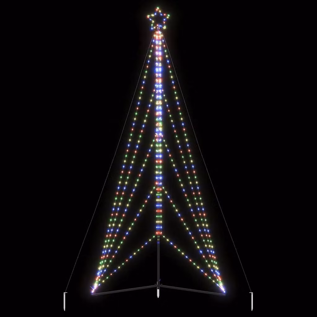 Albero di Natale a LED vidaXL Multicolore con 615 LED RGB e Stella, Altezza: 400 cm