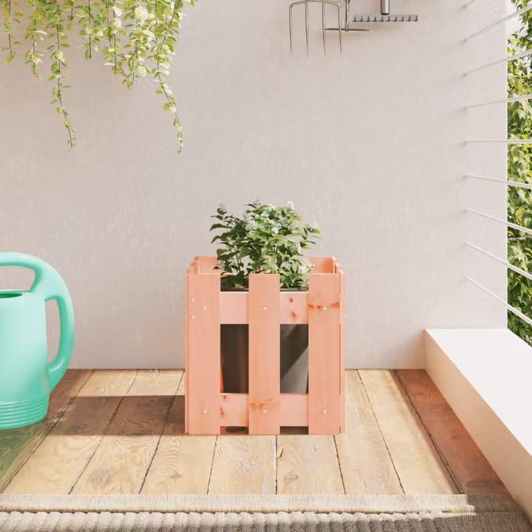 Fioriera da giardino con design a recinzione vidaXL in legno di Douglas, L/P/H: 30 x 30 x 30 cm