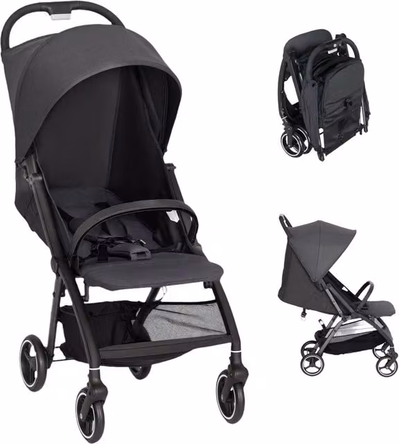 Carrozzina Pieghevole Minimal Grigia con Sistema Convertible Kombi e Sospensioni – 1