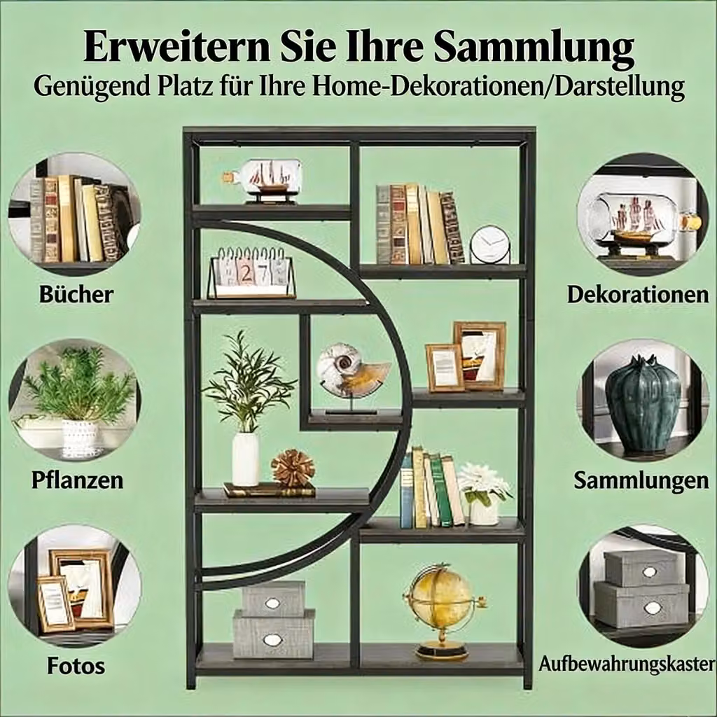 Libreria geometrica REDOM in metallo e legno nero opaco L: 106 cm, H: 65 cm, P: 15,5 cm – 2