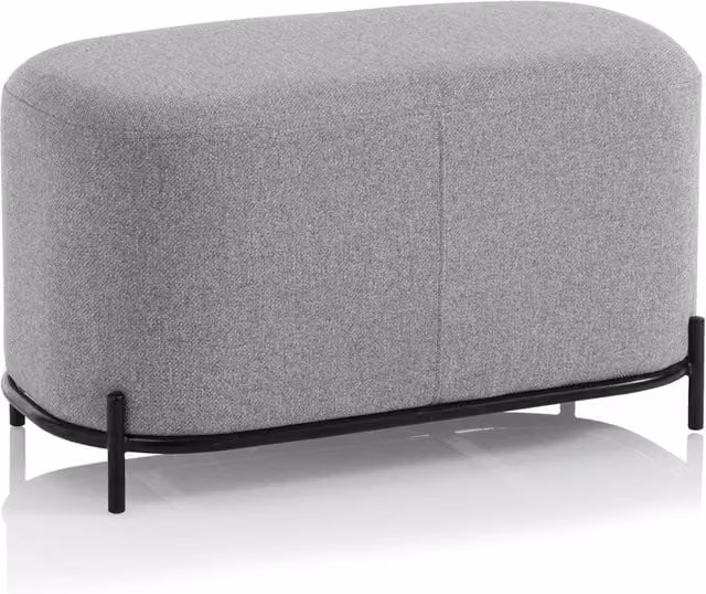 Panca 82x42x45 cm in Tessuto Grigio