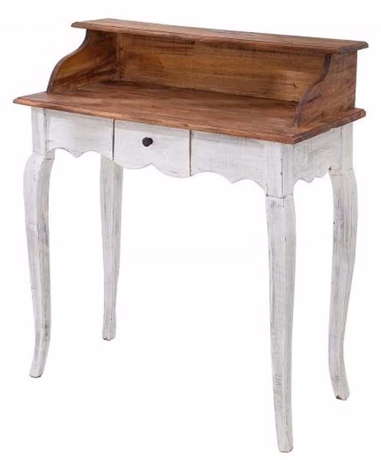 Casa Padrino scrivania in stile country bianco antico / naturale 80 x 40 x h. 92 cm - scrivania in look shabby chic